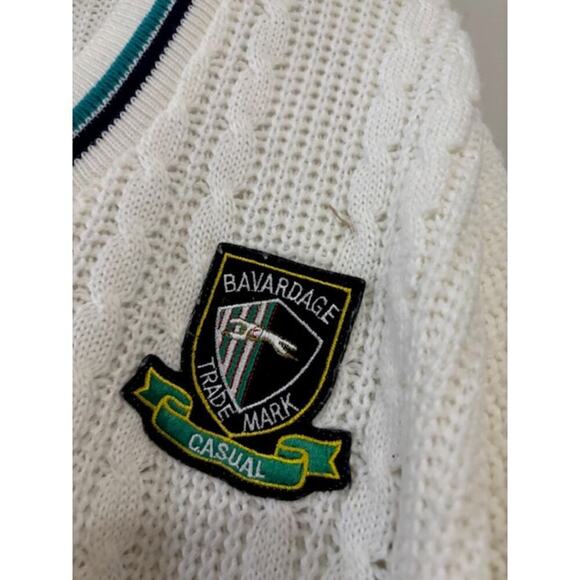 Vintage 90s Golf Sweater Made in England Knit V Neck Preppy Old Money Mens L - Picture 3 of 9